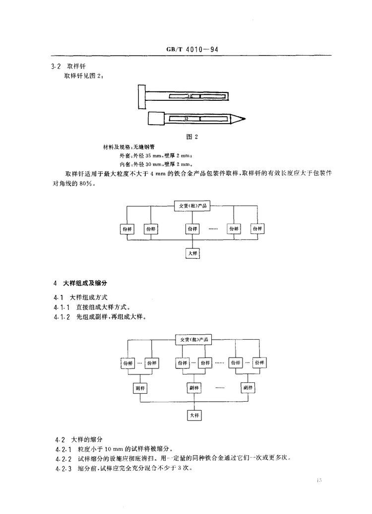 GB/T 4010-1994铁合金化学分析用试样的采取和制备国家标准