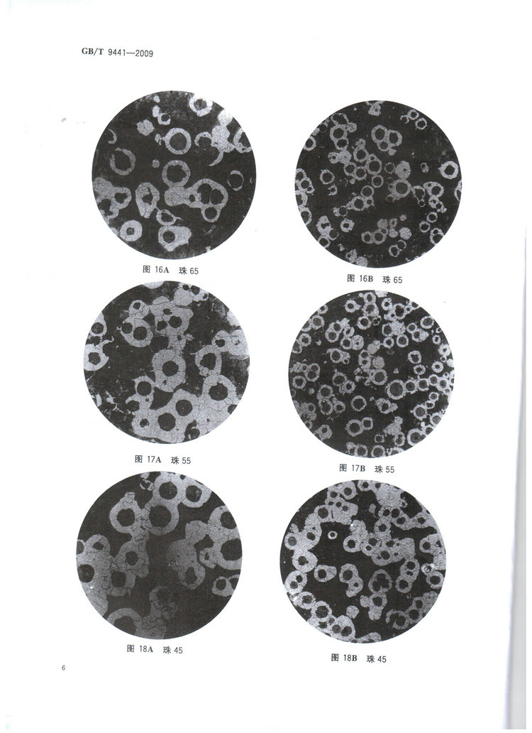 球墨铸铁金相检验国家标准GB/T 9441-2009